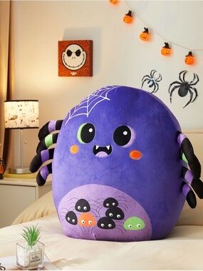 Cuddle Crew Smooshies 22inc Plush Purple Halloween Spider.